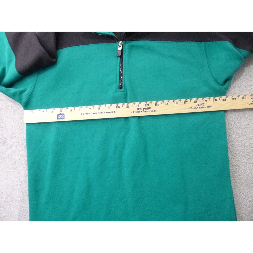 Vtg JC Penny USA Olympic 1/4 Zip Pullover Men's Medium Green Fleece Sweater 90's - Picture 6 of 11